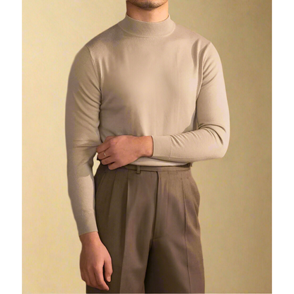 Herren Pullover Rollkragen Wolle Klassisch Elegante Qualität