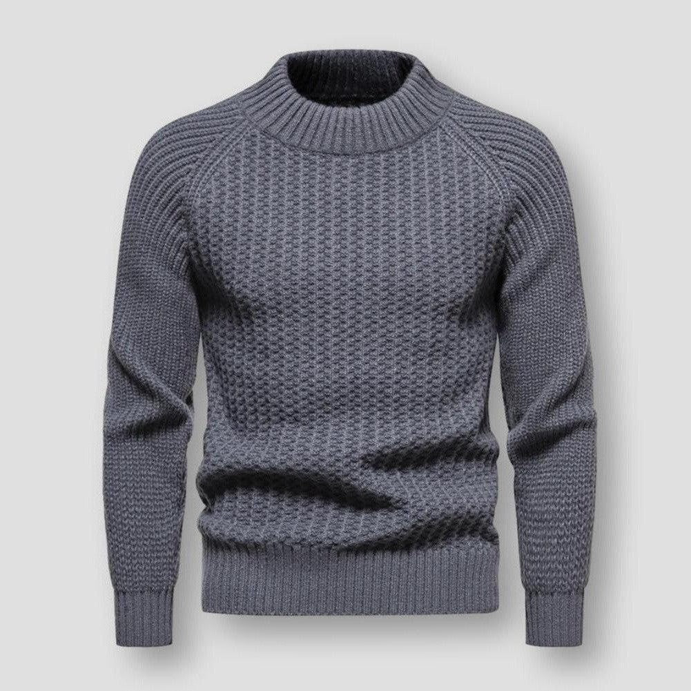 Herren Strickpullover Waffelstrick Hochwertig Warm