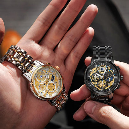 Herren Armbanduhr Automatik Edelstahl Schweizer Qualität