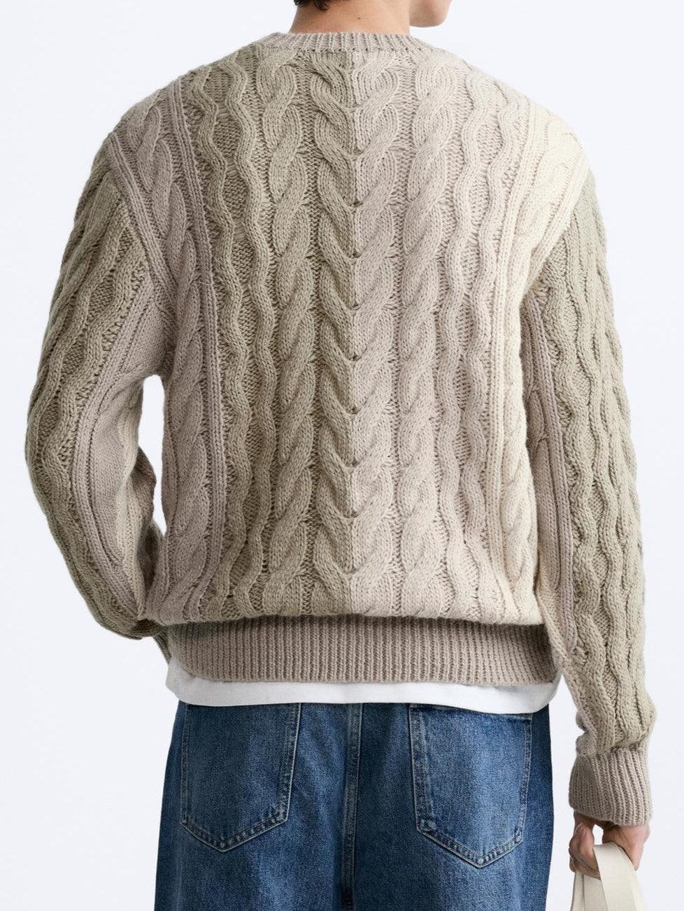 Grobstrick-Pullover Zopfmuster Klassisch Warm Bequem