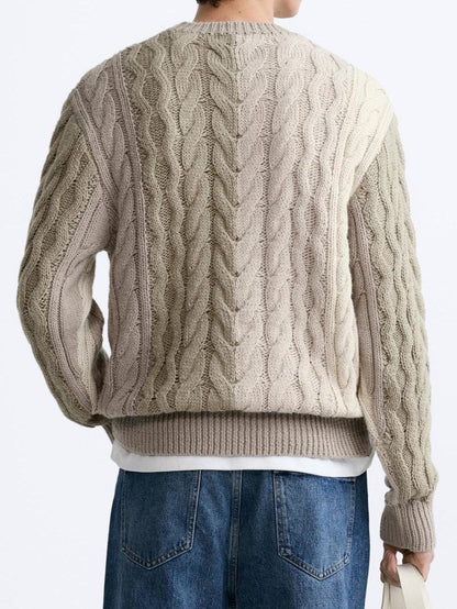 Grobstrick-Pullover Zopfmuster Klassisch Warm Bequem