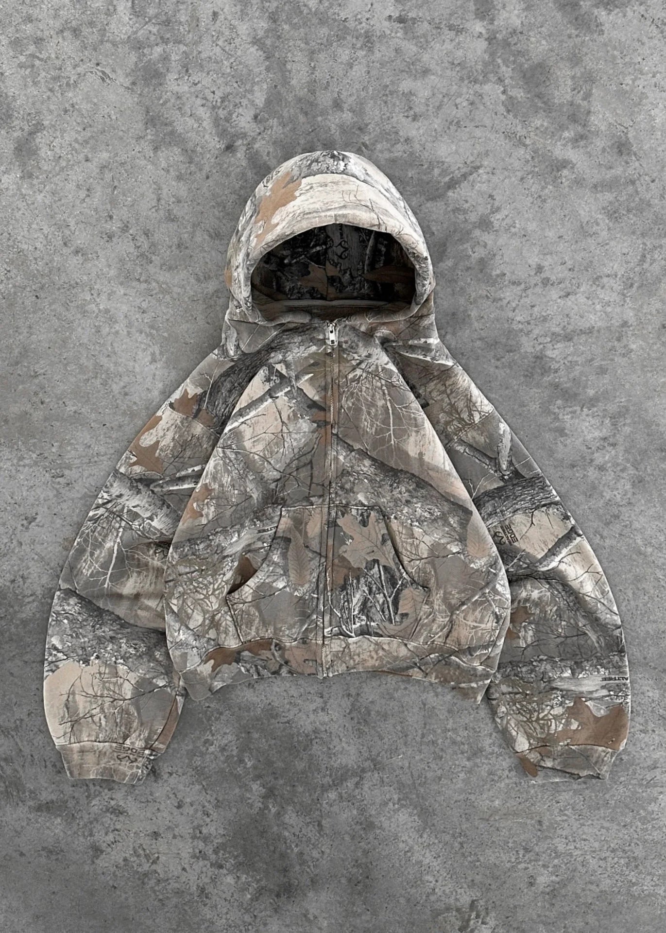 Camouflage-Hoodie – lockere Passform – mit Reißverschluss – Camo-Kapuzenpullover – Herren-Hoodie-Chaps Herrenmode