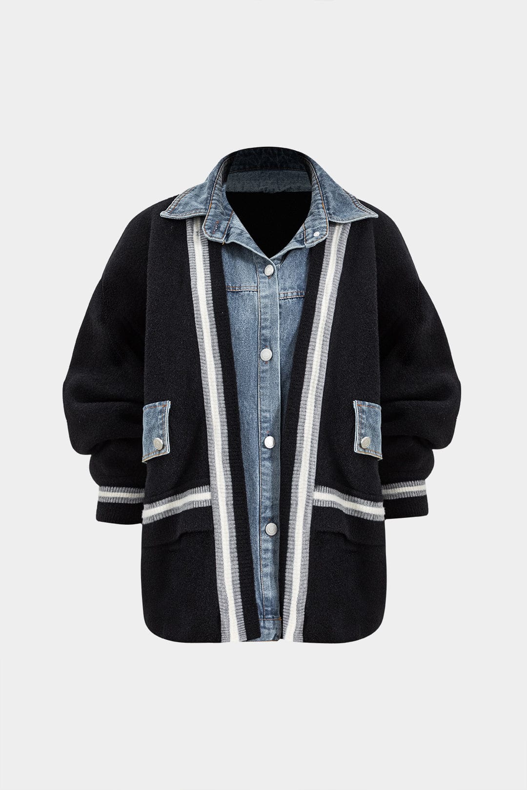 Denim-Hemd Cardigan Kombi Vielseitig Trendy - BerlinGlamour