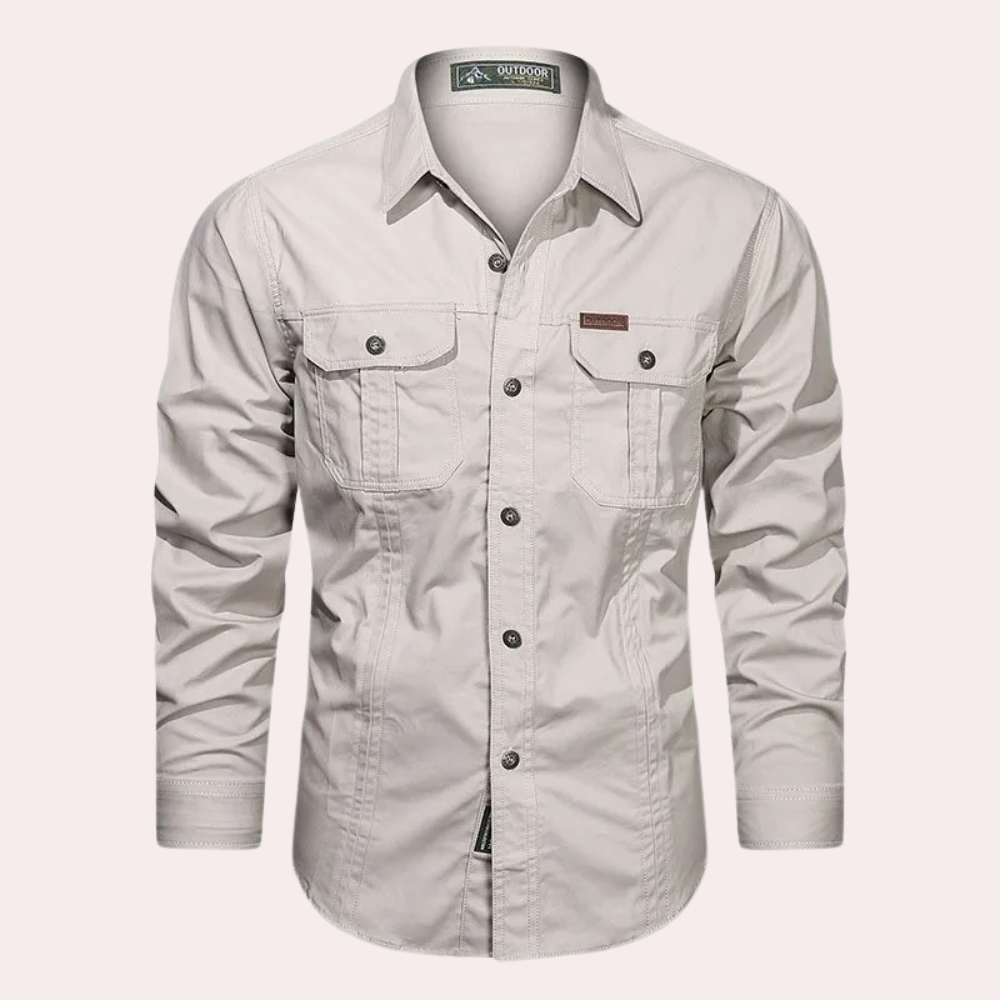 Herren Langarmhemd Casual Button Down - BerlinGlamour