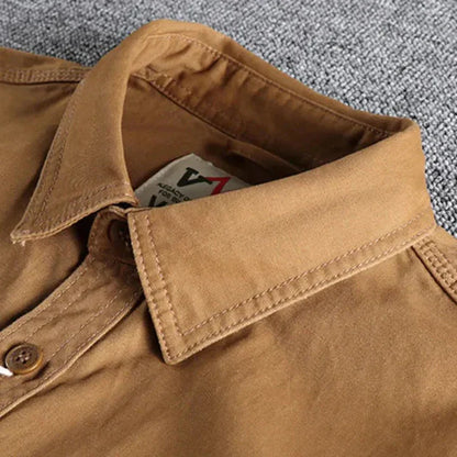 Cargo Hemd - Lässiges Langarm-Knopfleistenhemd für Männer-Chaps Herrenmode
