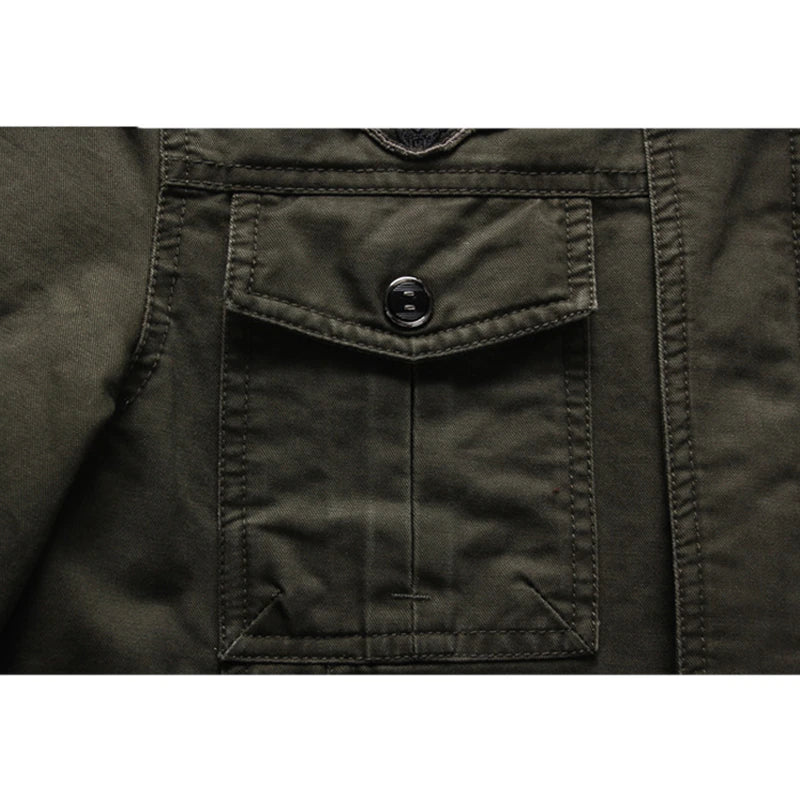 Cargo Jacke - Army grün - Feldjacke - Militärische Einsatzjacke - Herrenjacke-Chaps Herrenmode