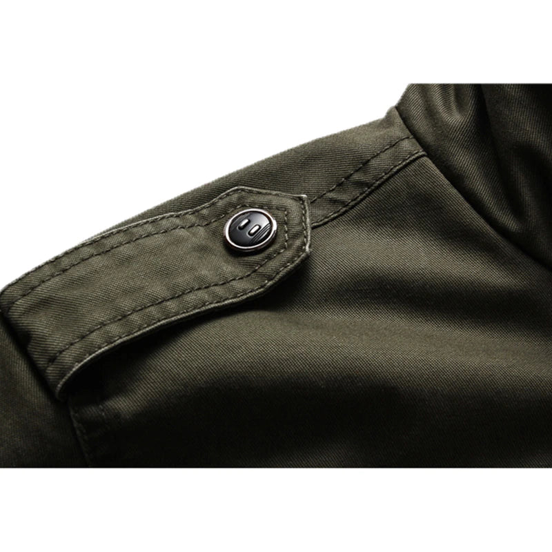 Cargo Jacke - Army grün - Feldjacke - Militärische Einsatzjacke - Herrenjacke-Chaps Herrenmode