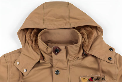Cargo-Jacke | Mit Kapuze | Taschen | Fleecegefütterte Jacke | Herren-Winterjacke-Chaps Herrenmode