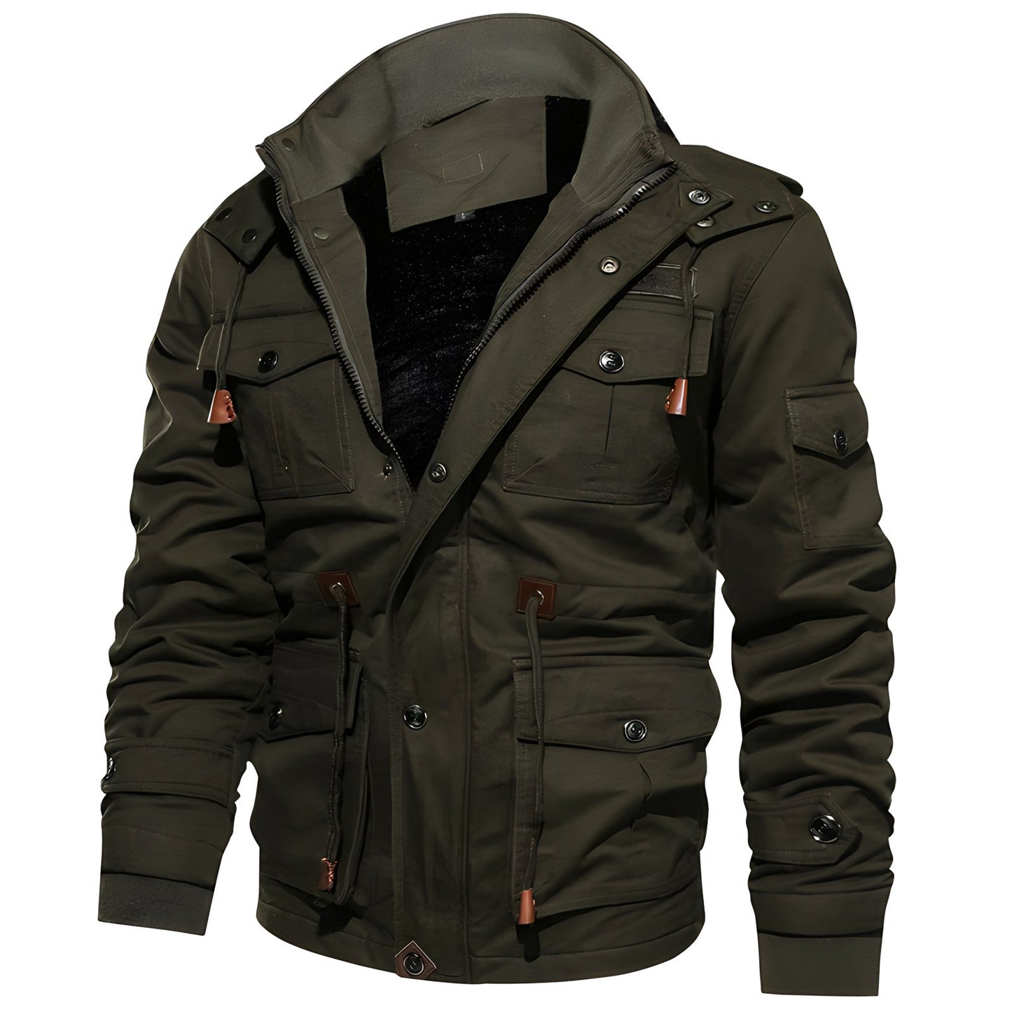 Cargo-Jacke | Mit Kapuze | Taschen | Fleecegefütterte Jacke | Herren-Winterjacke-Chaps Herrenmode