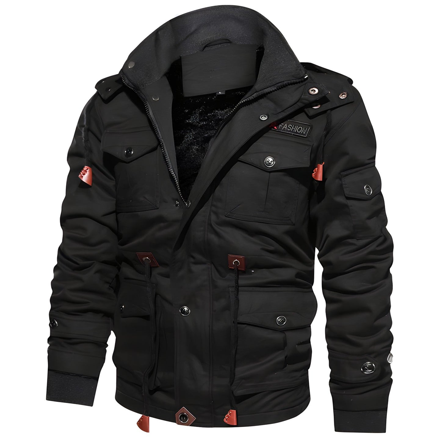 Cargo-Jacke | Mit Kapuze | Taschen | Fleecegefütterte Jacke | Herren-Winterjacke-Chaps Herrenmode