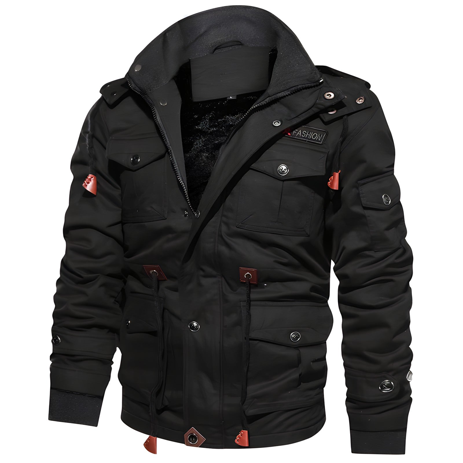 Cargo-Jacke | Mit Kapuze | Taschen | Fleecegefütterte Jacke | Herren-Winterjacke-Chaps Herrenmode