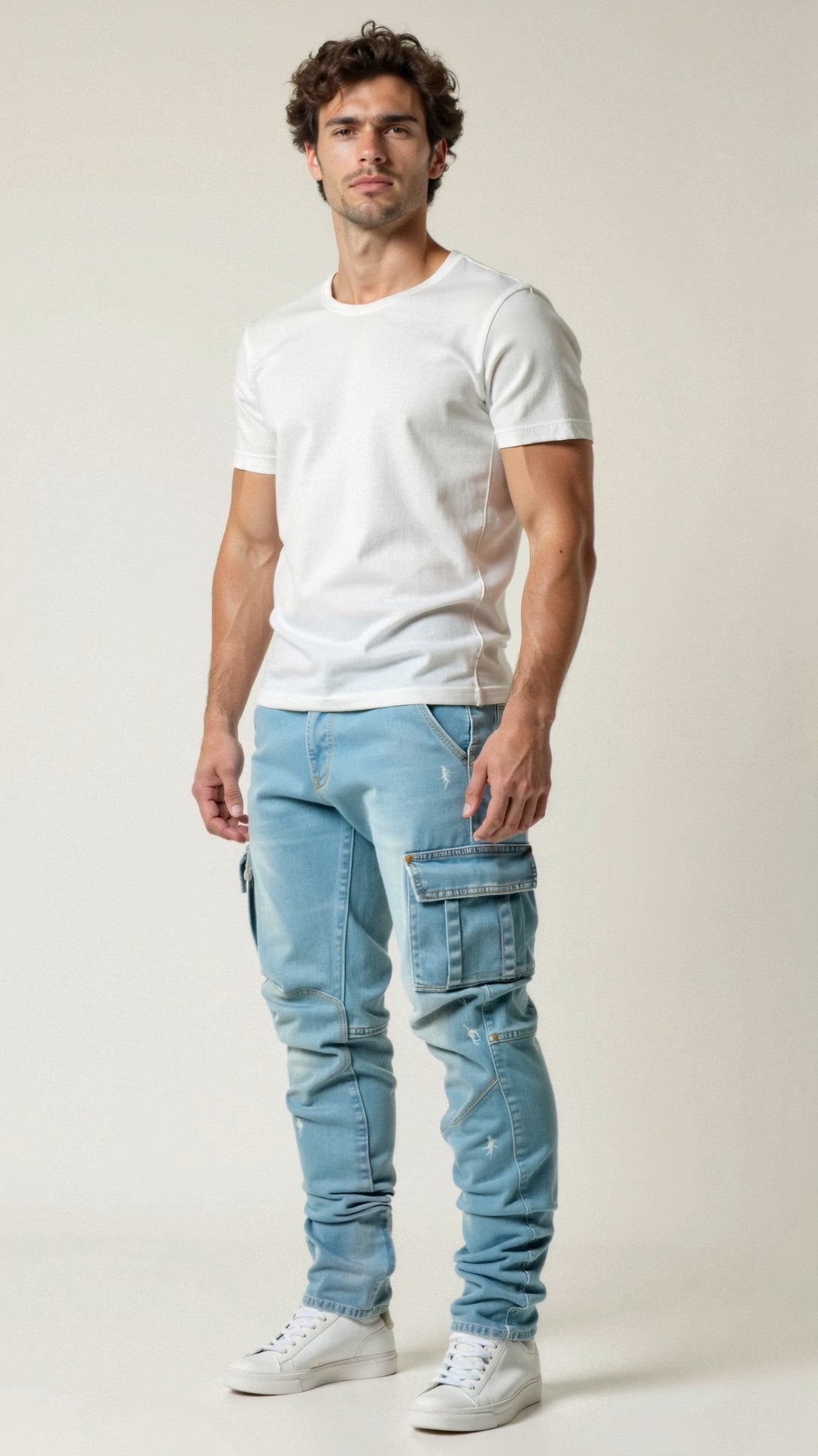 Dehnbare Herren Skinny Jeans mit Taschen - BerlinGlamour