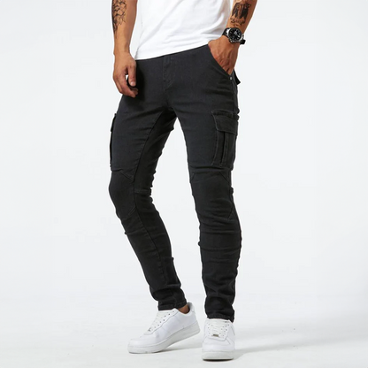 Cargo-Jeans | Skinny-Jeans | Stretch-Jeans | Cargohosen | Herrenjeans-Schwarz-S-Chaps Herrenmode