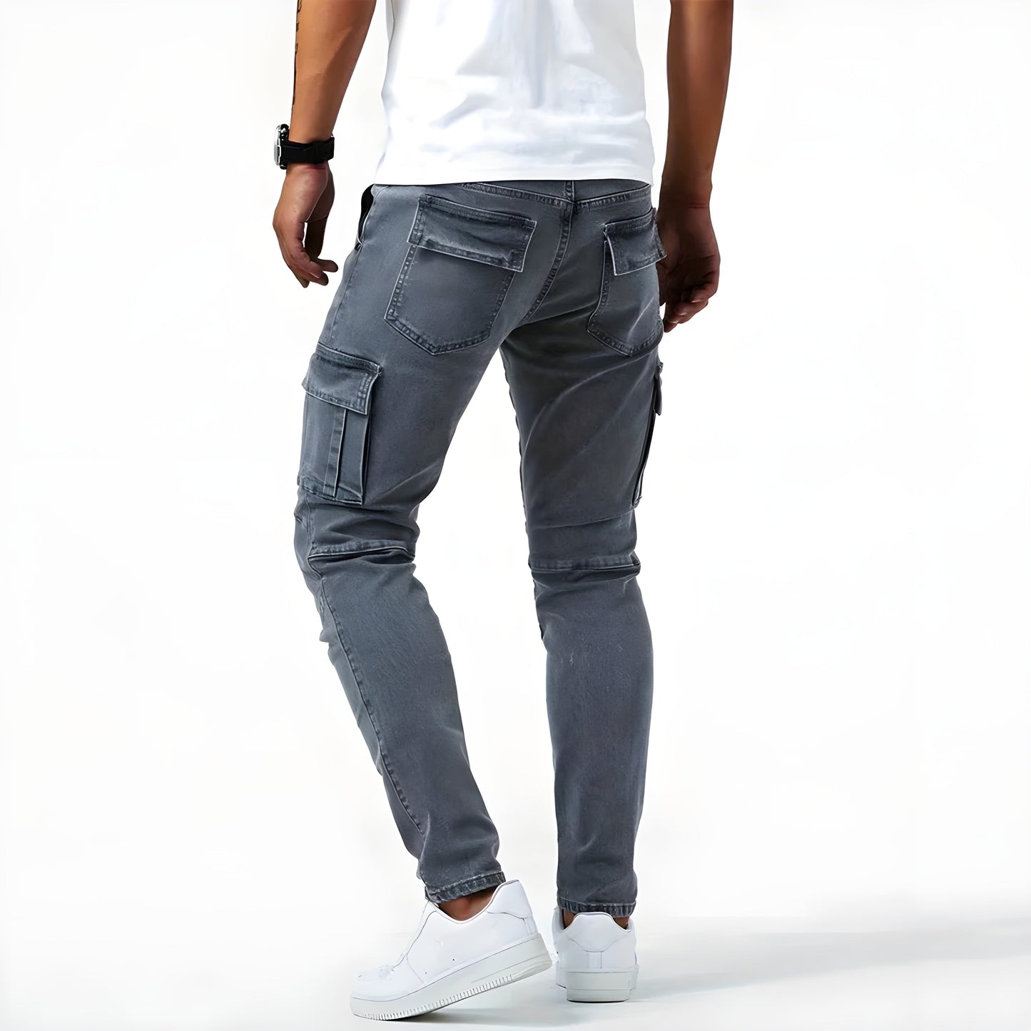 Cargo-Jeans – dehnbar – schmale Passform – Cargohosen – Herrenhosen-Chaps Herrenmode