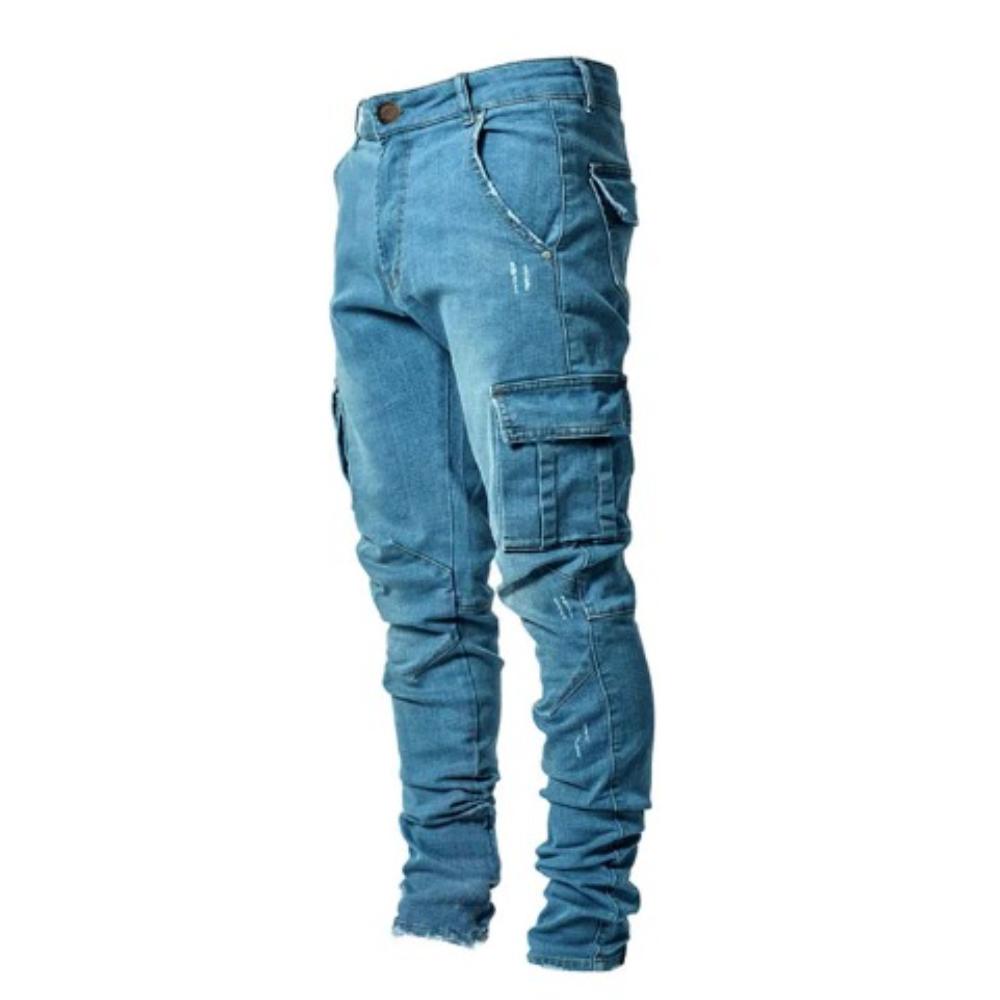 Herren Cargo-Jeans Robust Normale Passform - BerlinGlamour