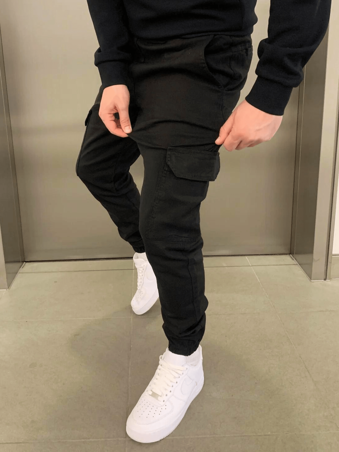 Cargo Jogger - Slim Fit - Kordelzug - Cargohosen - Herrenhosen-Chaps Herrenmode