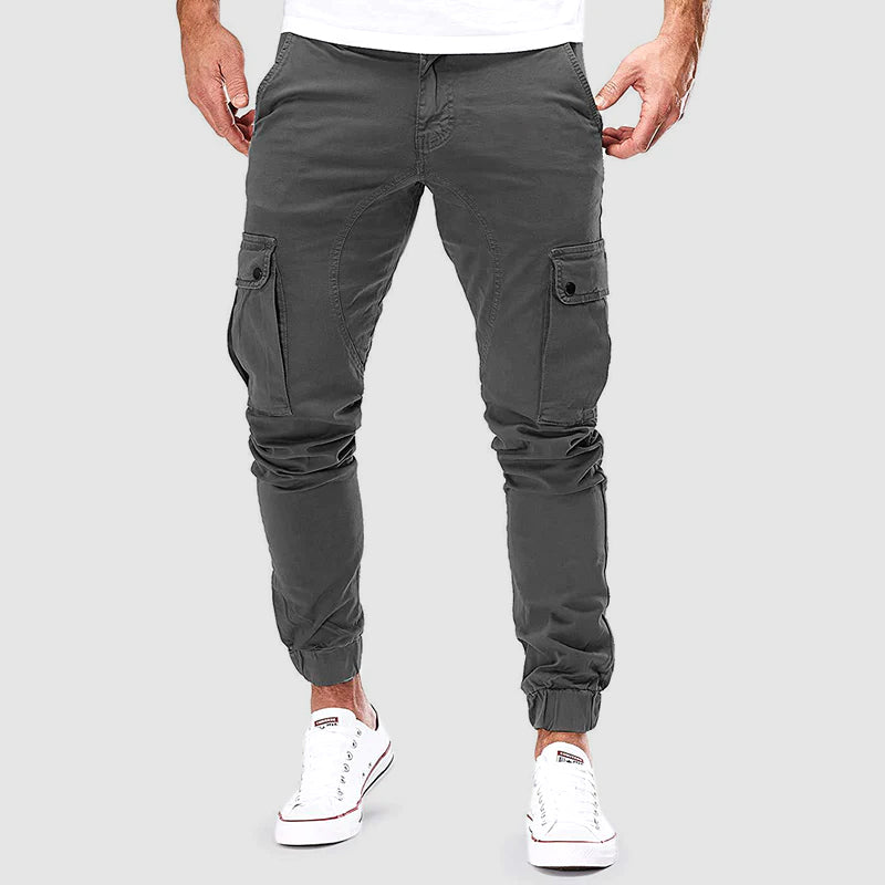 Cargo-Jogger – schmale, lässige Slim-Fit-Cargohose für Herren-Grau-S-Chaps Herrenmode