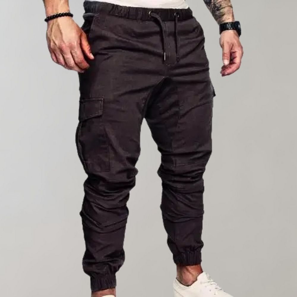 Elastische Herren Cargo Joggers mit Kordelzug - BerlinGlamour