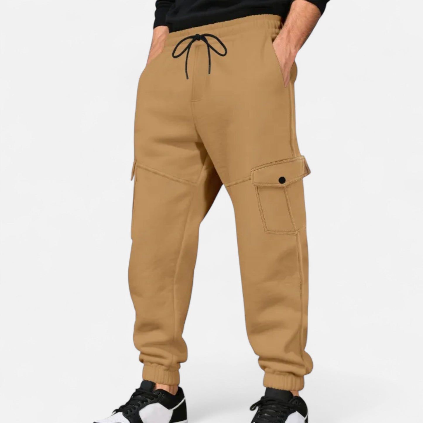 Cargo Joggers – Lässige Cargo-Jogginghose mit Kordelzug für Herren-Kaki-S-Chaps Herrenmode
