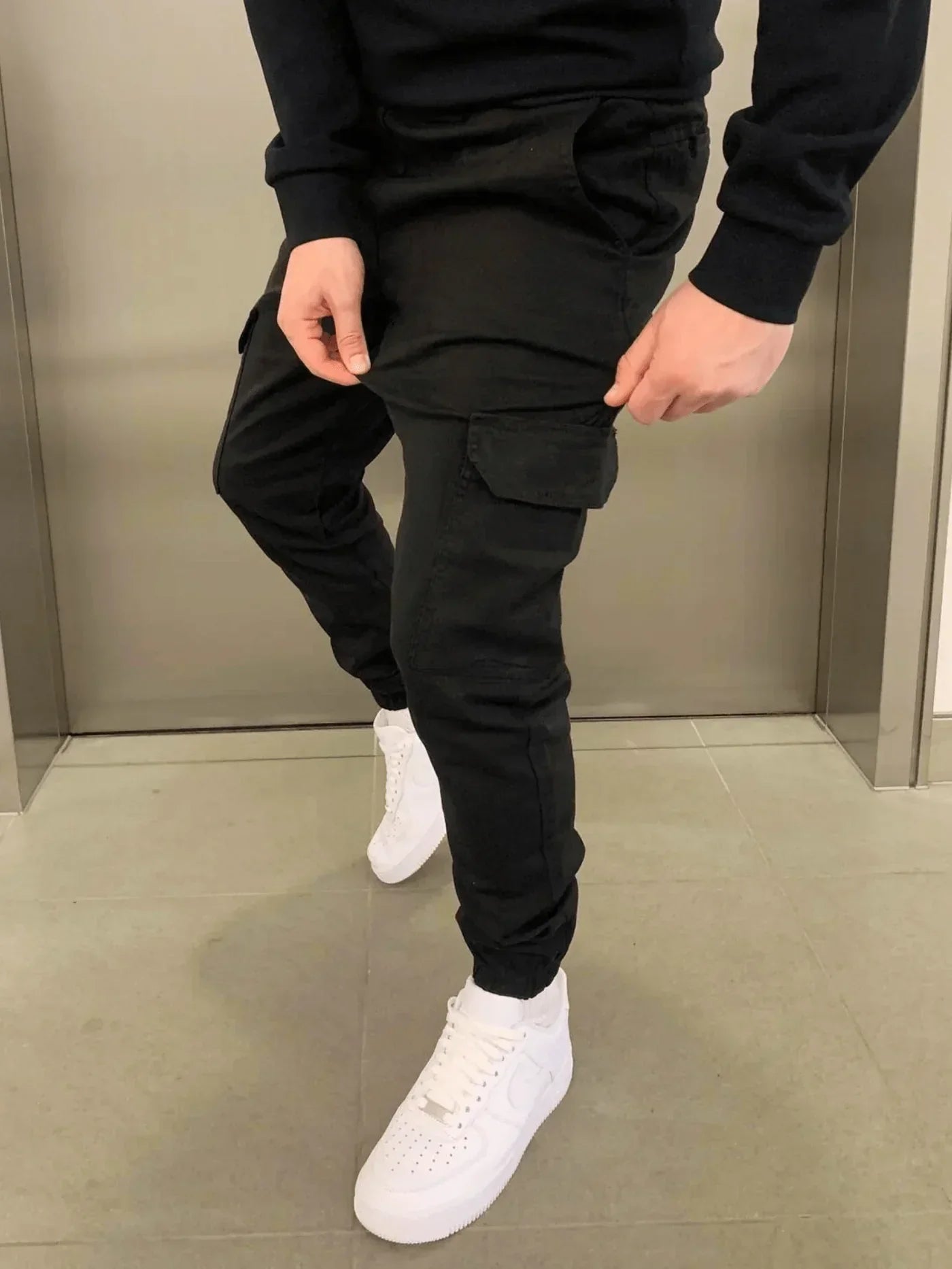 Cargo-Jogginghose – Skinny – Kordelzug – Cargohose – Herrenhose-Chaps Herrenmode