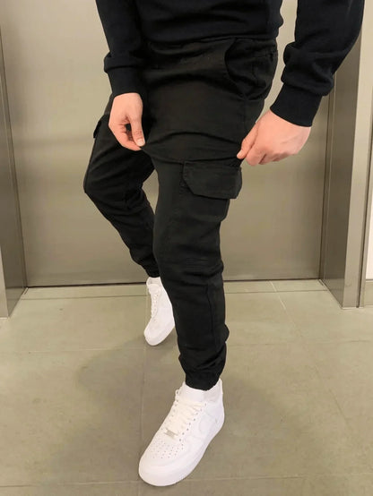 Cargo-Jogginghose – Skinny – Kordelzug – Cargohose – Herrenhose-Chaps Herrenmode
