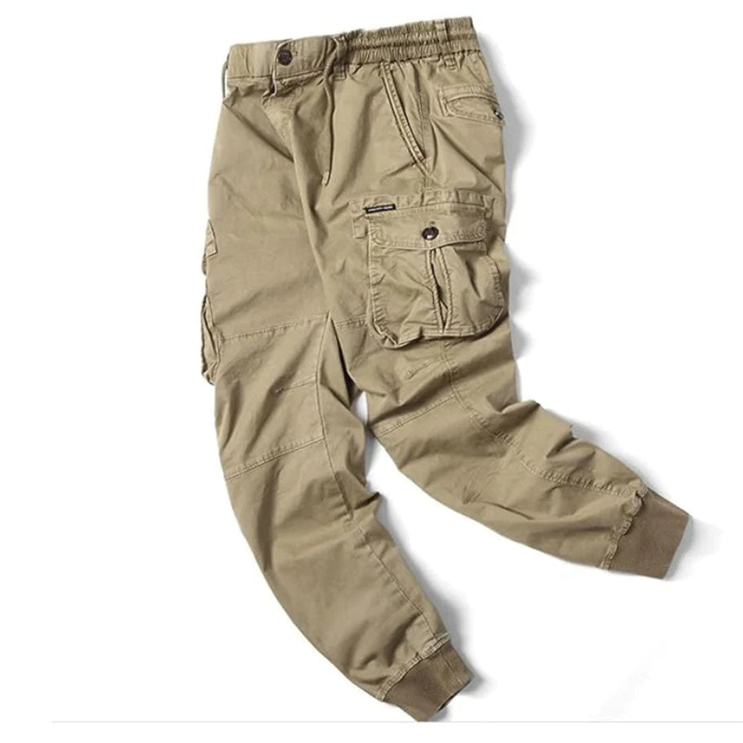 Cargo-Jogginghosen | Taschen | Elastische Beinabschlüsse | Cargohosen | Freizeithosen-Chaps Herrenmode