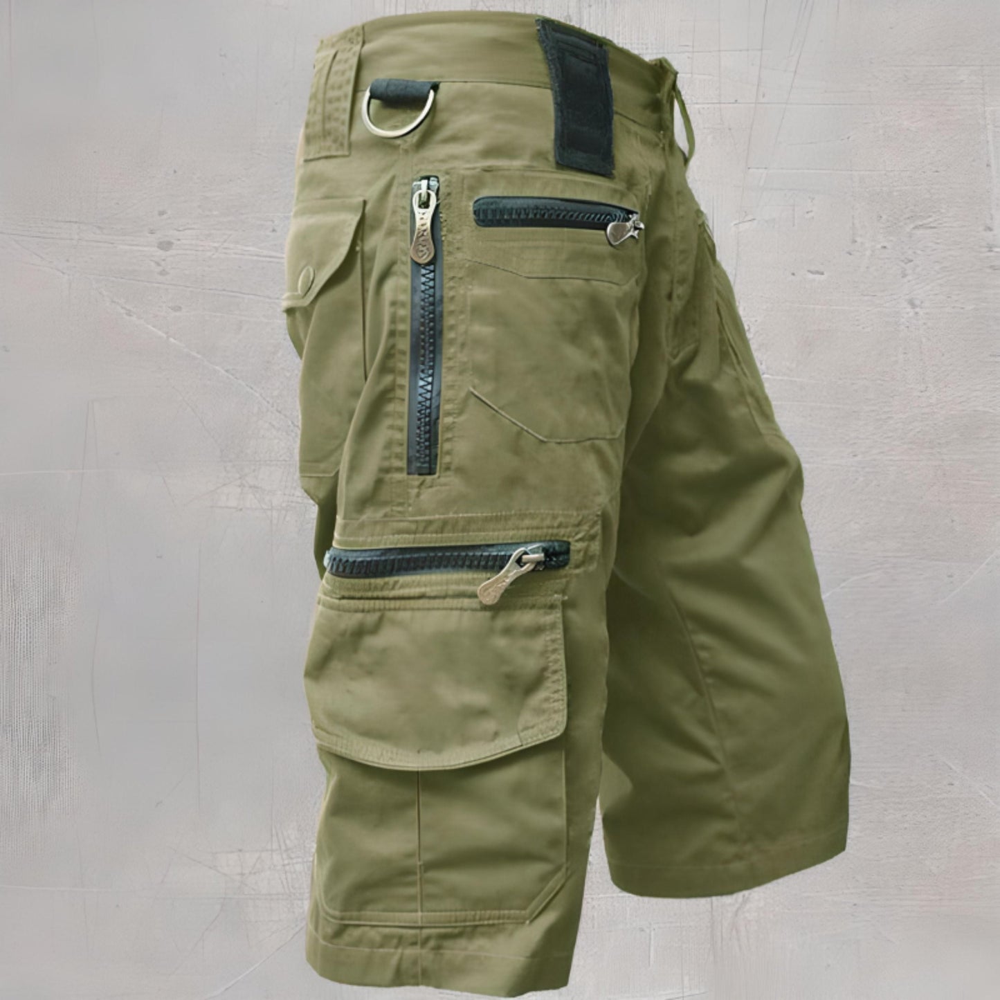 Cargo-Shorts | Freizeit | Taschen | Lange Shorts | Caprihosen für Männer-Grün-M-Chaps Herrenmode