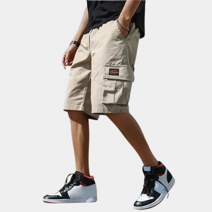 Cargo Shorts - Kordelzug - Loose Fit - Shorts für Männer-Khaki-M-Chaps Herrenmode