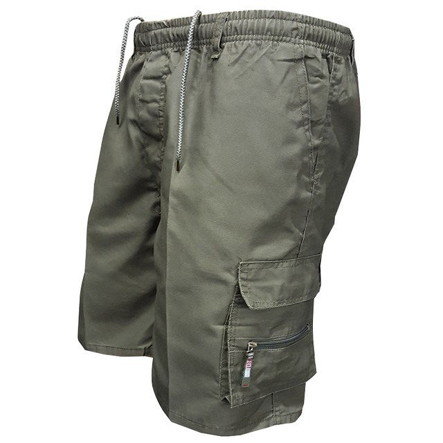Cargo-Shorts – Lange Freizeit-Shorts für Herren mit mehreren Taschen und Camouflage-Muster-Dunkelgrün-S-Chaps Herrenmode
