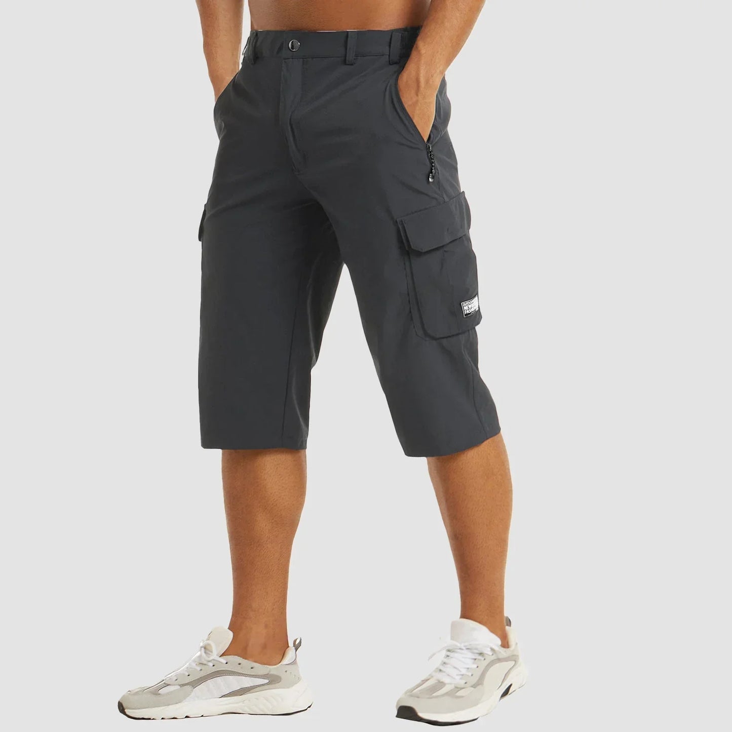 Cargo Shorts - Schnell trocknend - Taktisch - Lange Shorts - Capri Shorts für Männer-Dunkelgrau-S-Chaps Herrenmode