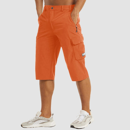 Cargo-Shorts – schnell trocknende lange Shorts für Herren – Caprihosen-Orange-S-Chaps Herrenmode