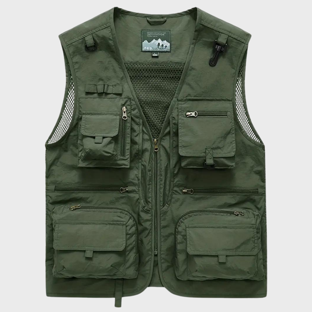 Herren Cargo Weste Reißverschluss Taschen Outdoor - BerlinGlamour