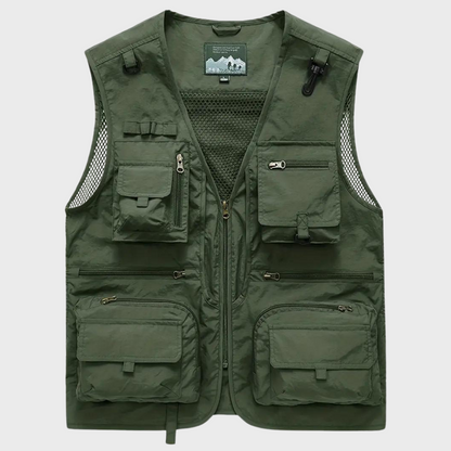 Herren Cargo Weste Reißverschluss Taschen Outdoor - BerlinGlamour