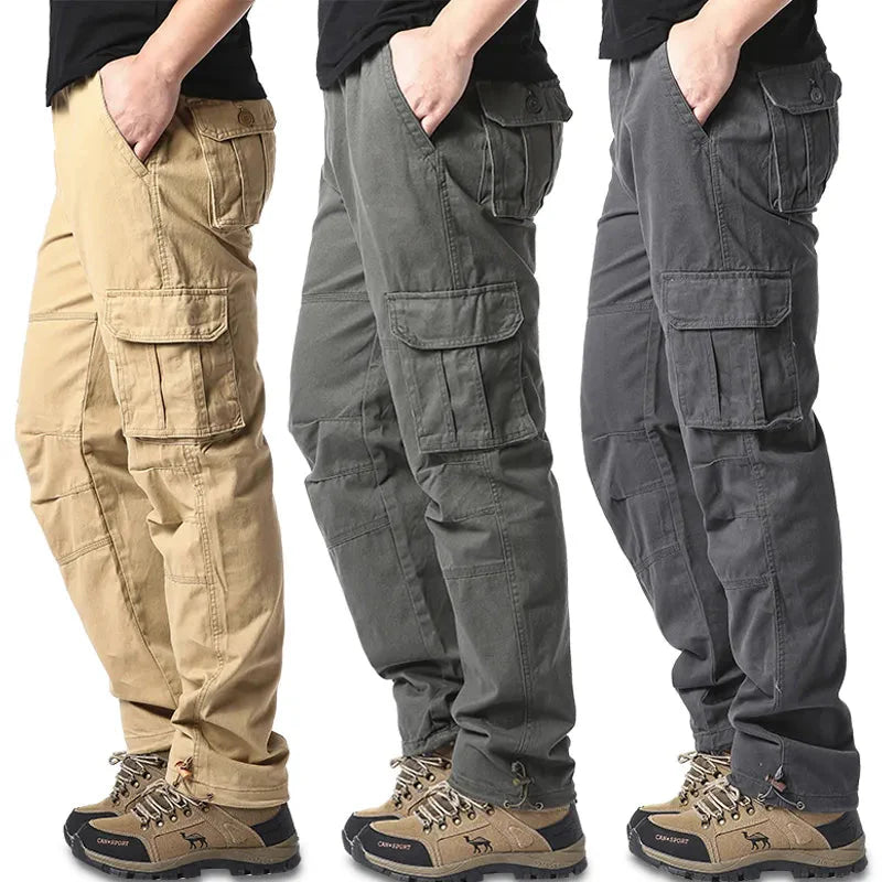 Elastische Herrenhose Baumwolle Gerade Cargohose - BerlinGlamour