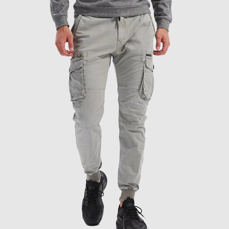 Cargohose | Elastischer Bund | Viele Taschen | Cargo-Jogginghose | Herrenhose-Chaps Herrenmode