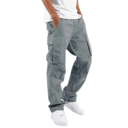 Cargohose - Gerades Bein - Taschen - Herren Cargohose - Herrenhosen-S-Grau-Chaps Herrenmode
