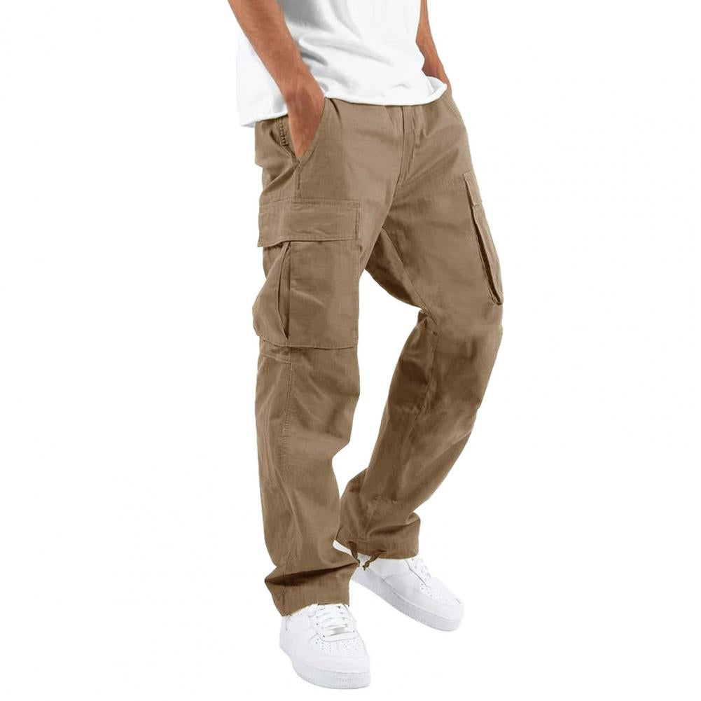 Cargohose - Gerades Bein - Taschen - Herren Cargohose - Herrenhosen-S-Khaki-Chaps Herrenmode