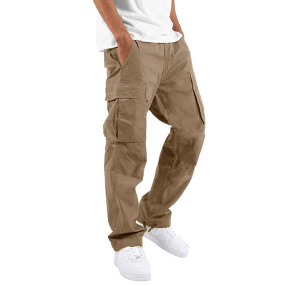 Cargohose - Gerades Bein - Taschen - Herren Cargohose - Herrenhosen-S-Khaki-Chaps Herrenmode