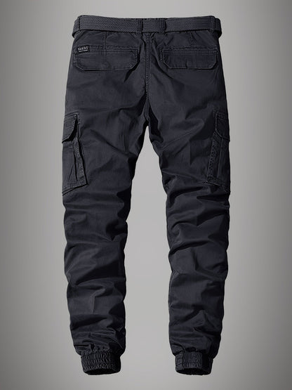 Cargohose – Lässige Cargohose für Männer mit Gummizug am Knöchel und Gürtel-Chaps Herrenmode