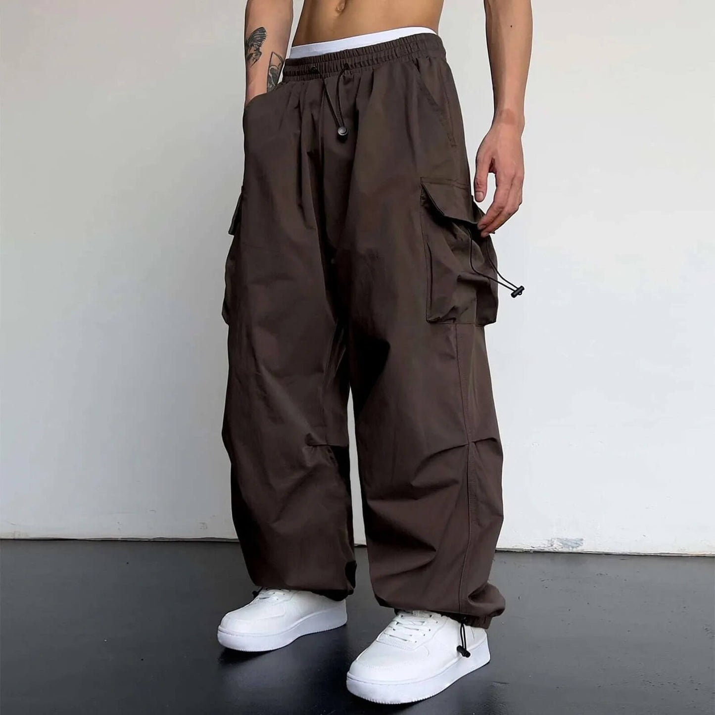 Cargohose - Loose Fit - Elastische Taille - Baggy Pants - Herren Cargo Jogger-Chaps Herrenmode