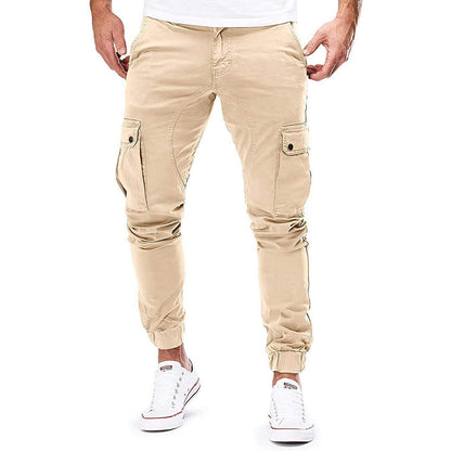 Cargohose - Skinny - Kordelzug - Cargo Jogger - Herrenhosen-Beige-S-Chaps Herrenmode