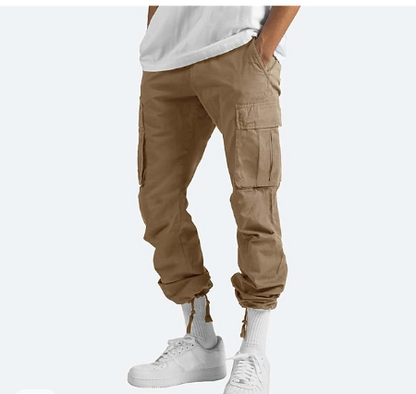 Herren Cargohosen Bequem Lockere Passform Gerades Bein - BerlinGlamour