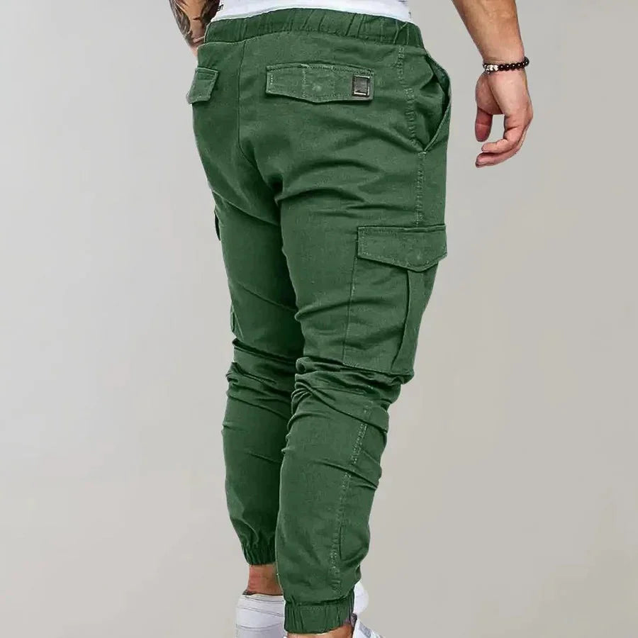 Cargohosen | Kordelzug | Elastische Knöchel | Cargojogginghosen | Herrenhosen-Chaps Herrenmode