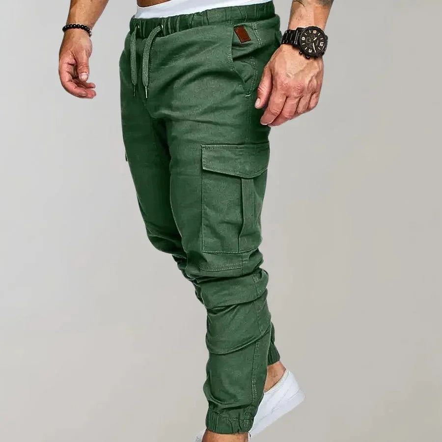 Cargohosen | Kordelzug | Elastische Knöchel | Cargojogginghosen | Herrenhosen-Chaps Herrenmode