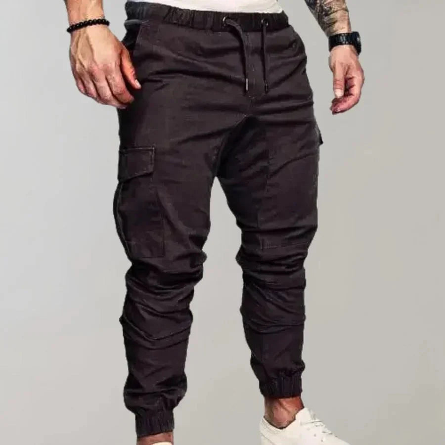 Elastische Herren Cargo Hosen mit Kordelzug - BerlinGlamour