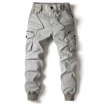 Cargohosen | Kordelzug | Elastische Taille | Herrenhosen | Jogginghosen-Hellgrau-29-Chaps Herrenmode