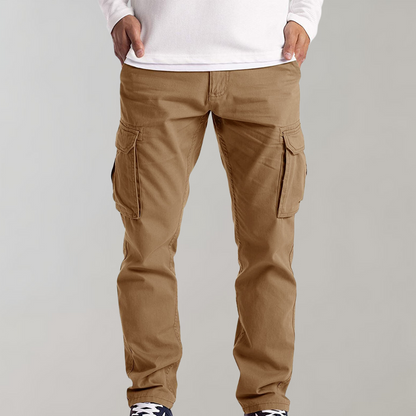 Cargohosen – Lässige Cargohosen mit geradem Bein für Herren-Khaki-S-Chaps Herrenmode