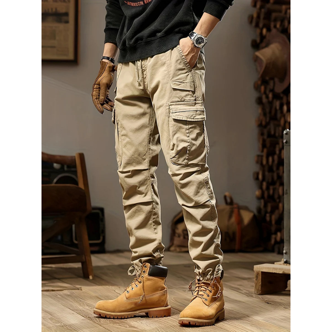 Cargohosen – Lässige Hosen – Hosen mit geradem Bein – Taktische Hosen – Herrenhosen-Khaki-28-Chaps Herrenmode
