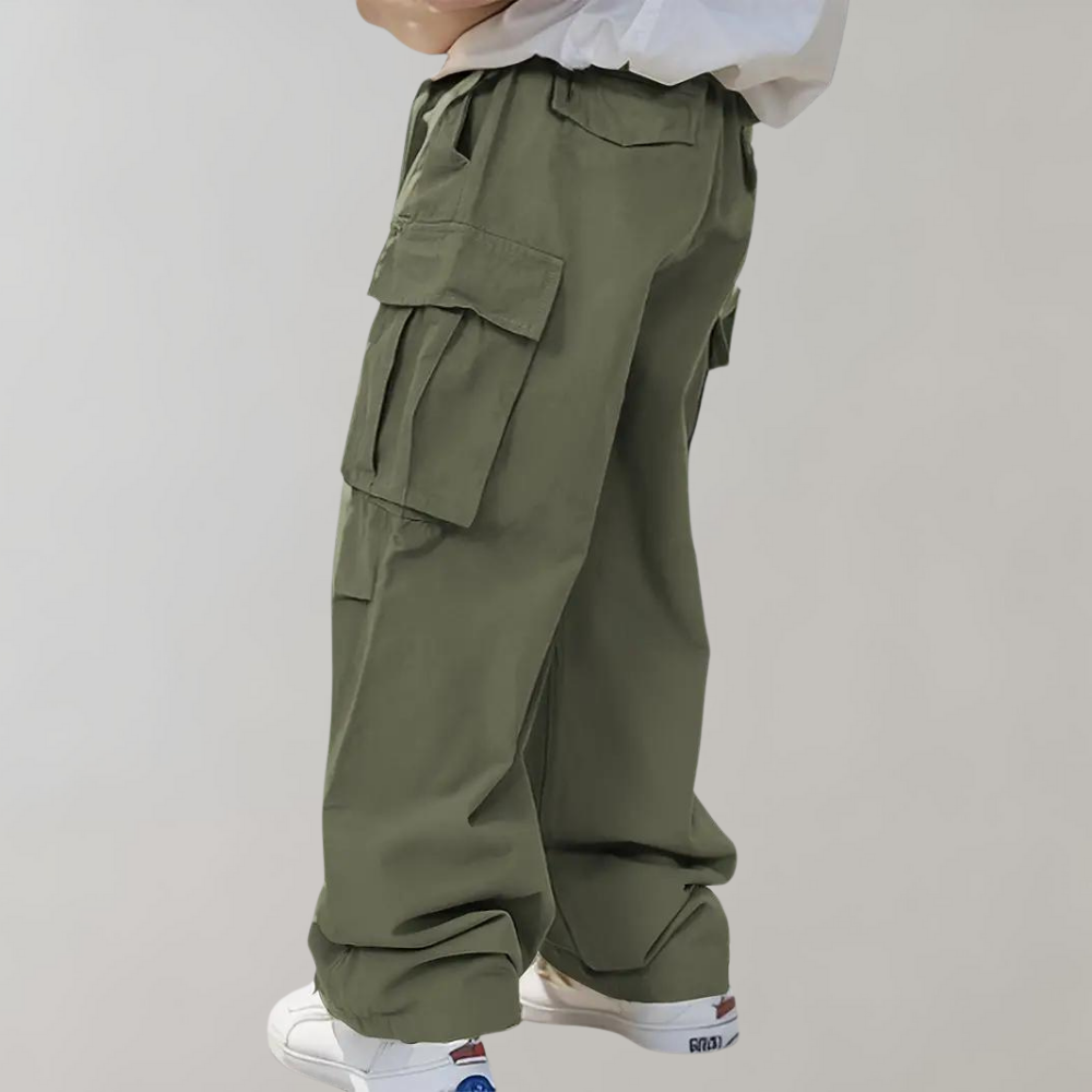 Cargohosen | Loose Fit | Wide Leg | Baggy Pants | Herrenhosen-Armeegrün-S-Chaps Herrenmode