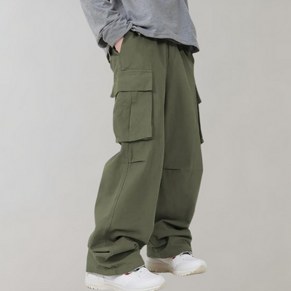 Bequeme Herren Cargohosen mit Weitem Bein - BerlinGlamour